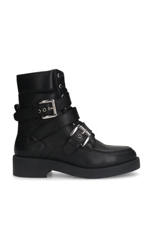 leren bikerboots zwart