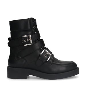 leren bikerboots zwart