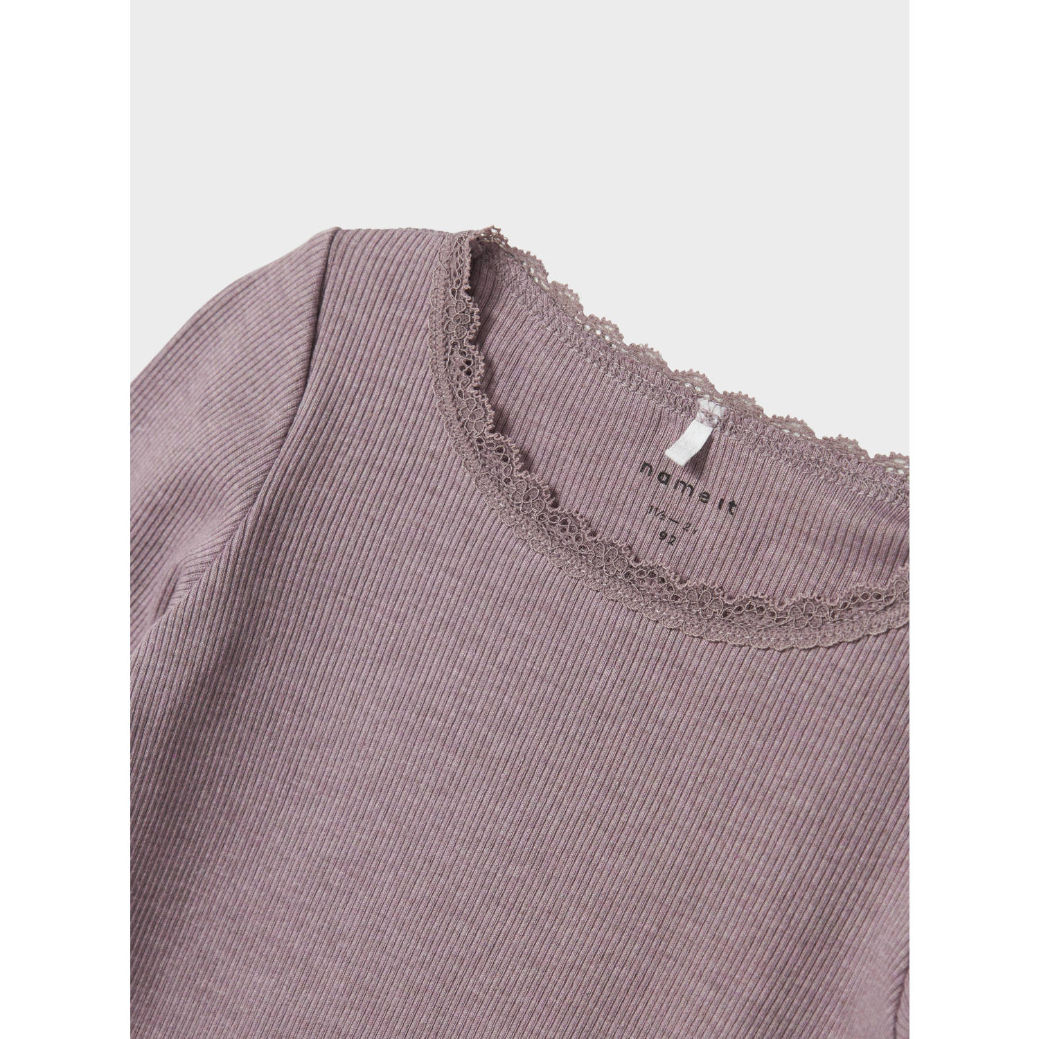 NAME IT MINI ribgebreide longsleeve NMFKAB licht aubergine