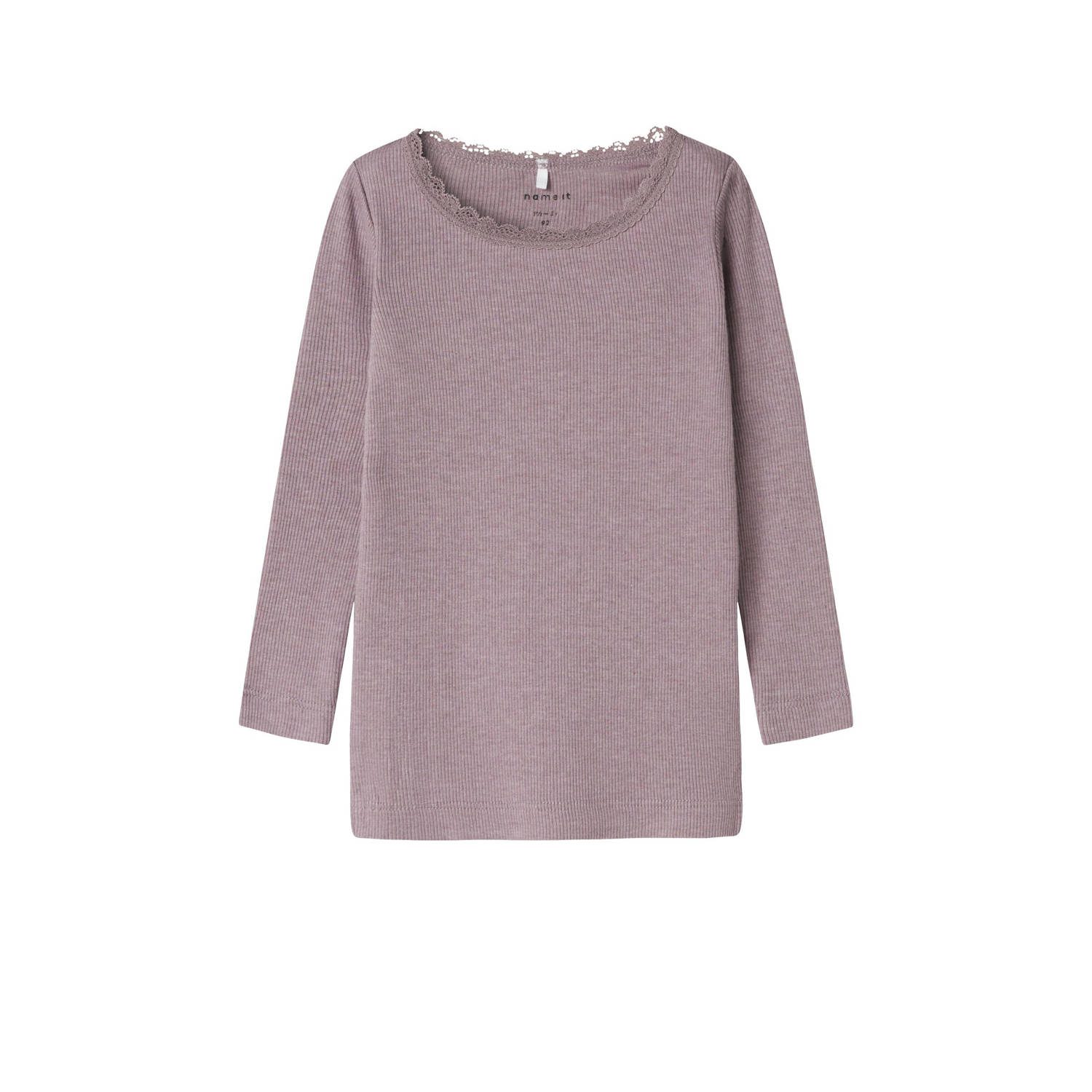 NAME IT MINI ribgebreide longsleeve NMFKAB licht aubergine