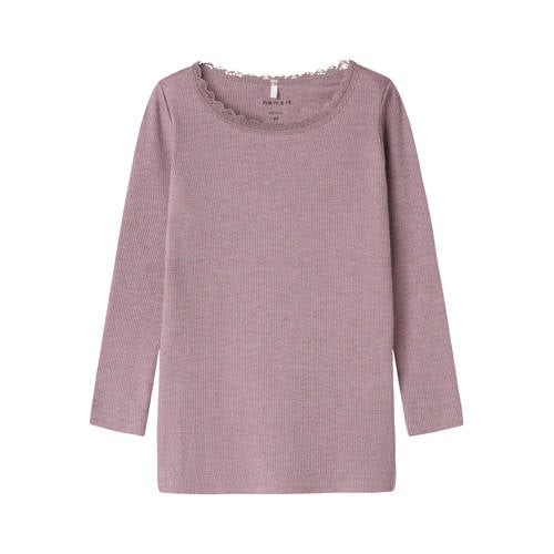 NAME IT MINI ribgebreide longsleeve NMFKAB licht aubergine afbeelding