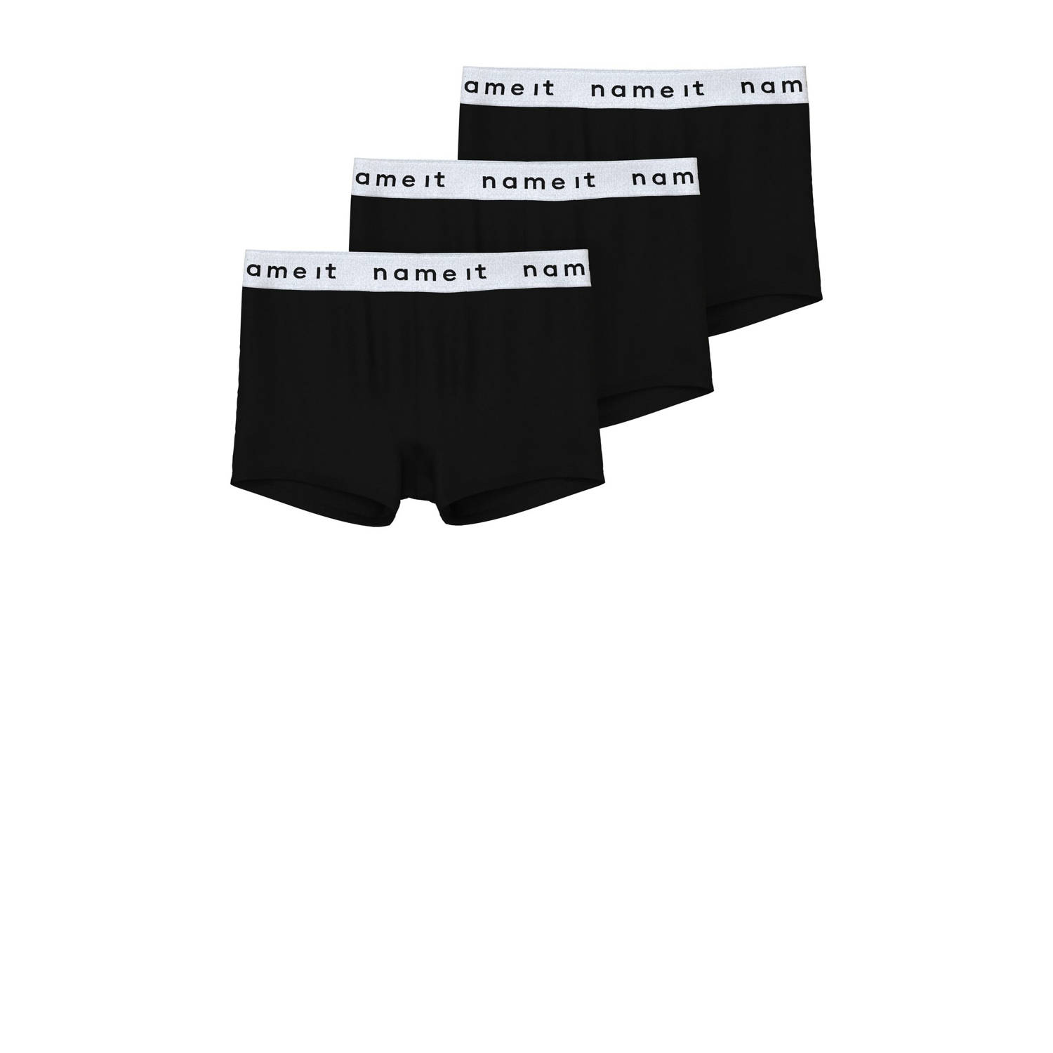 NAME IT KIDS boxershort NKMBOXER set van 3 zwart wit