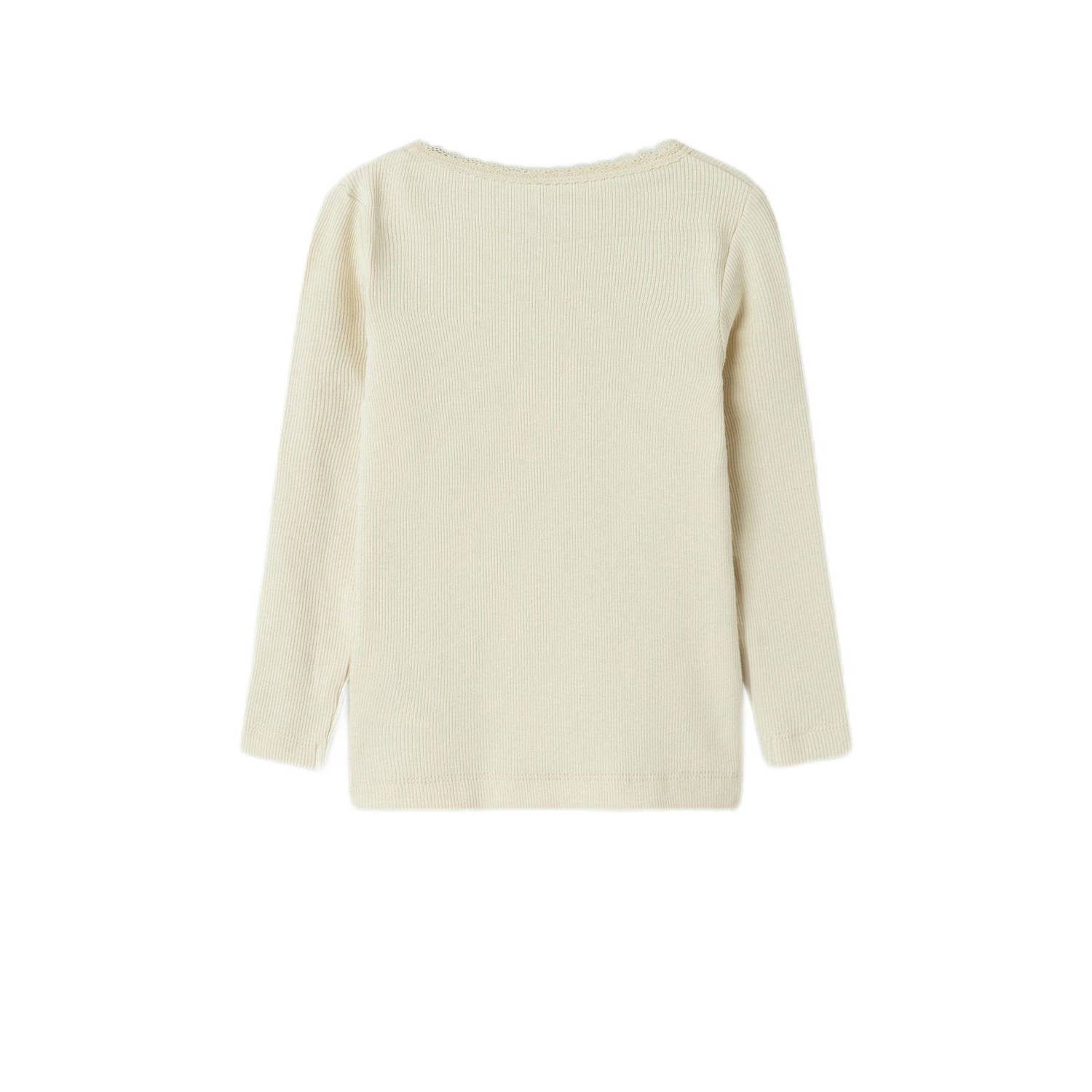 NAME IT MINI ribgebreide longsleeve NMFKAB lichtzand