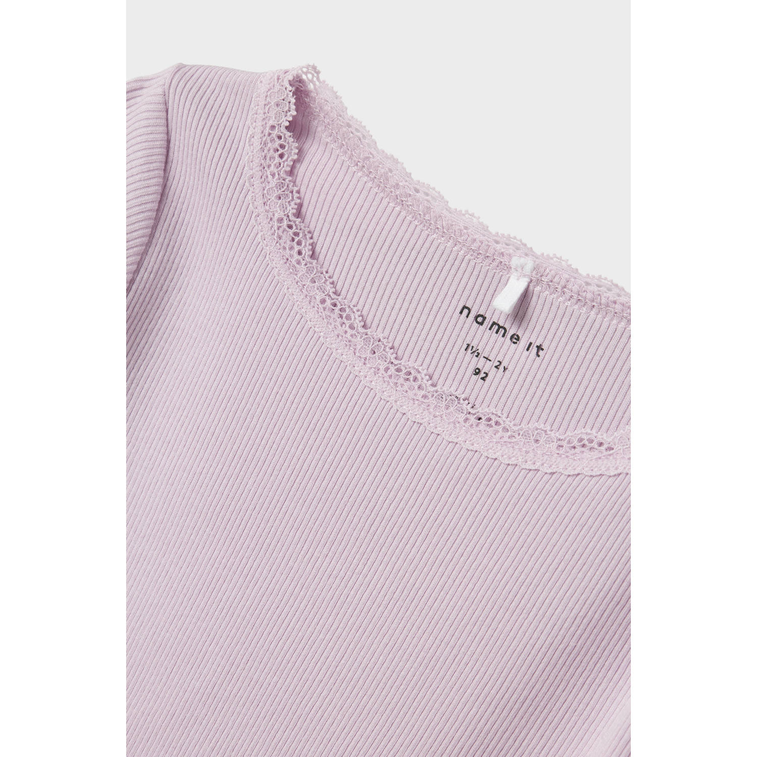 NAME IT MINI ribgebreide longsleeve NMFKAB warmroze