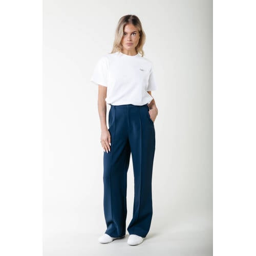 Colourful Rebel wide leg regular waist broek donkerblauw afbeelding