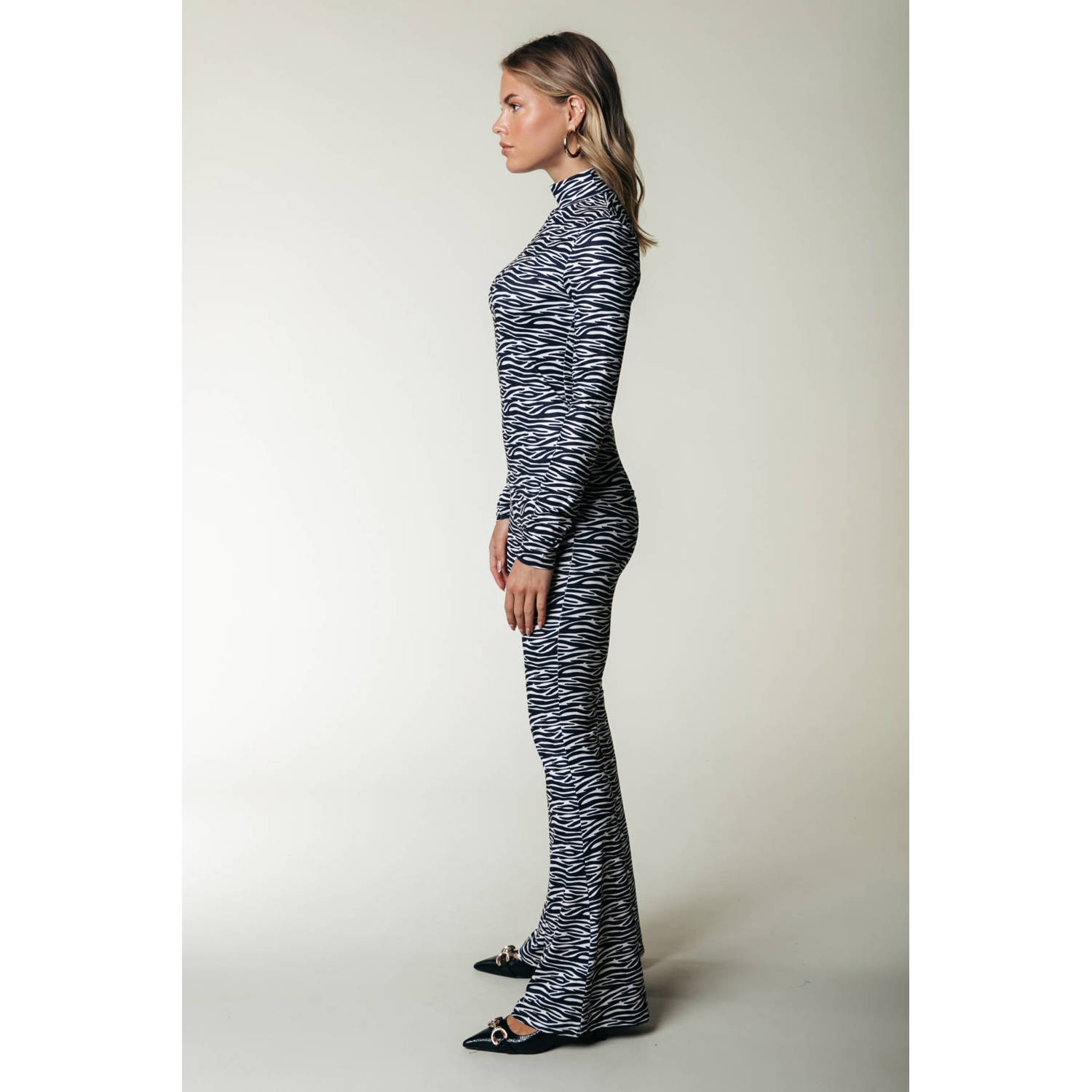 Colourful Rebel flared high waist broek zwart