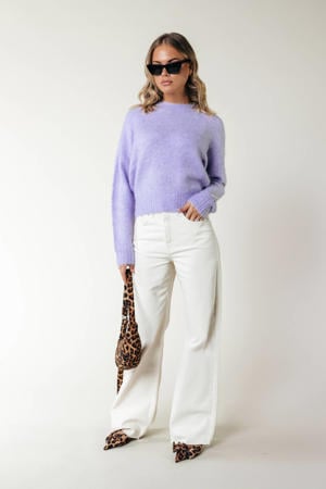 high waist wide leg jeans wit