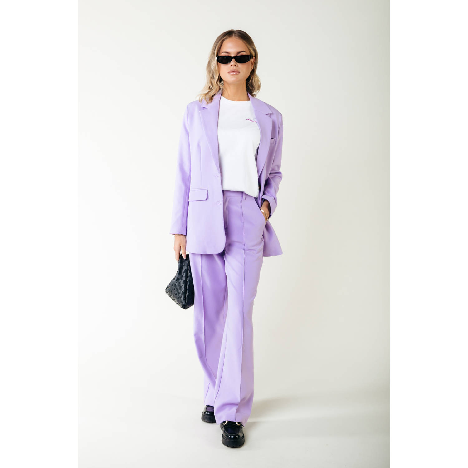 Colourful Rebel straight regular waist pantalon lila