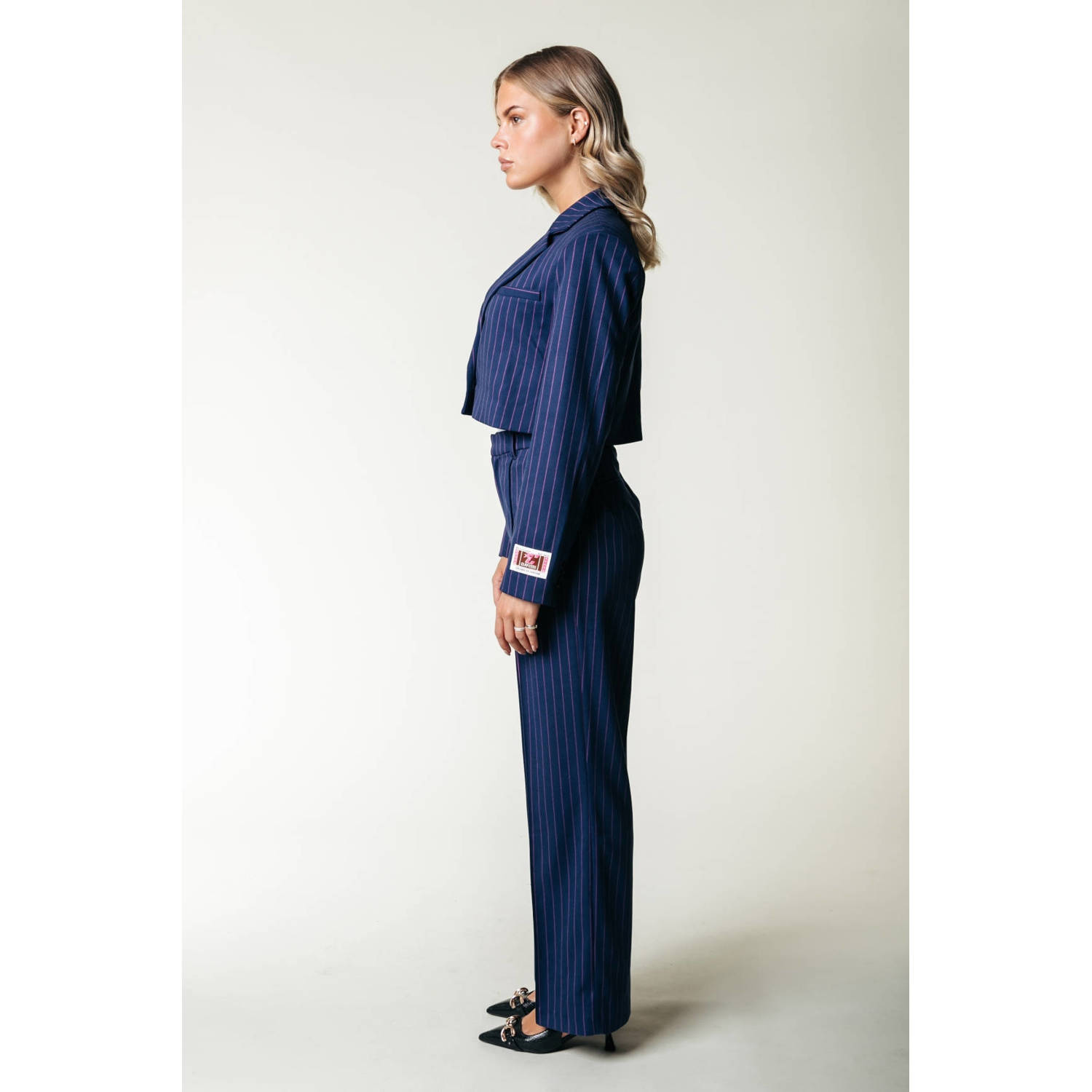 Colourful Rebel cropped blazer donkerblauw