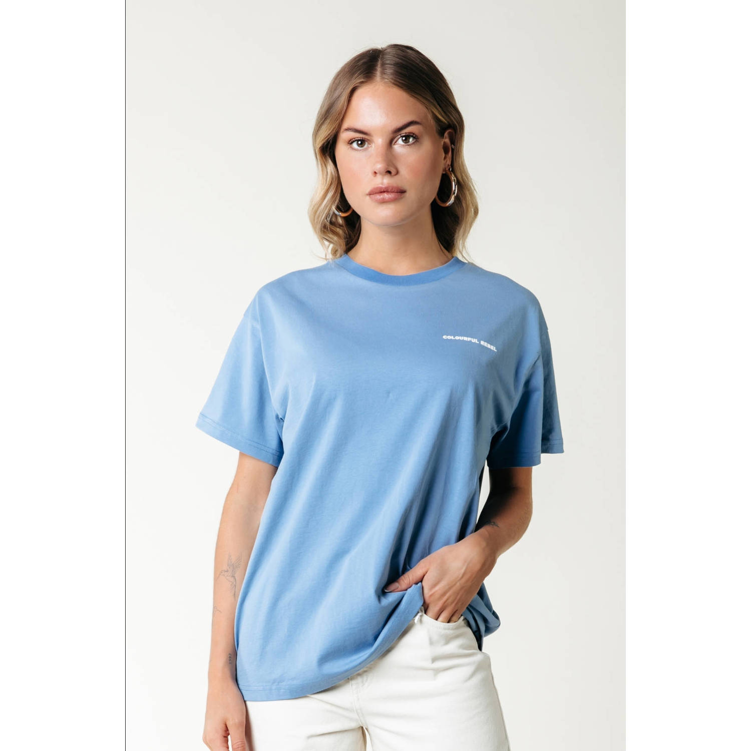 Colourful Rebel T-shirt lichtblauw