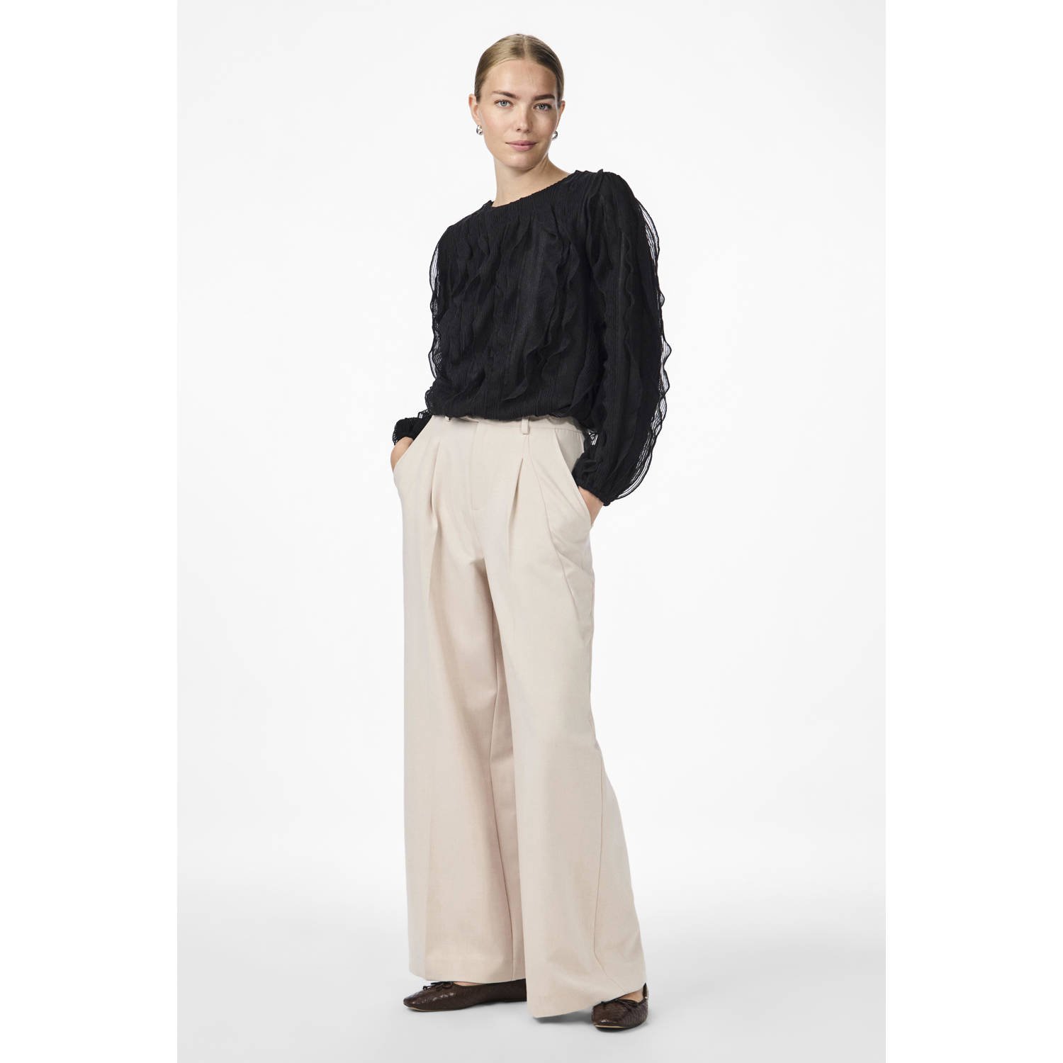 Y.A.S. Dames Tops & T-shirts Yasmezuna Ls Top Zwart