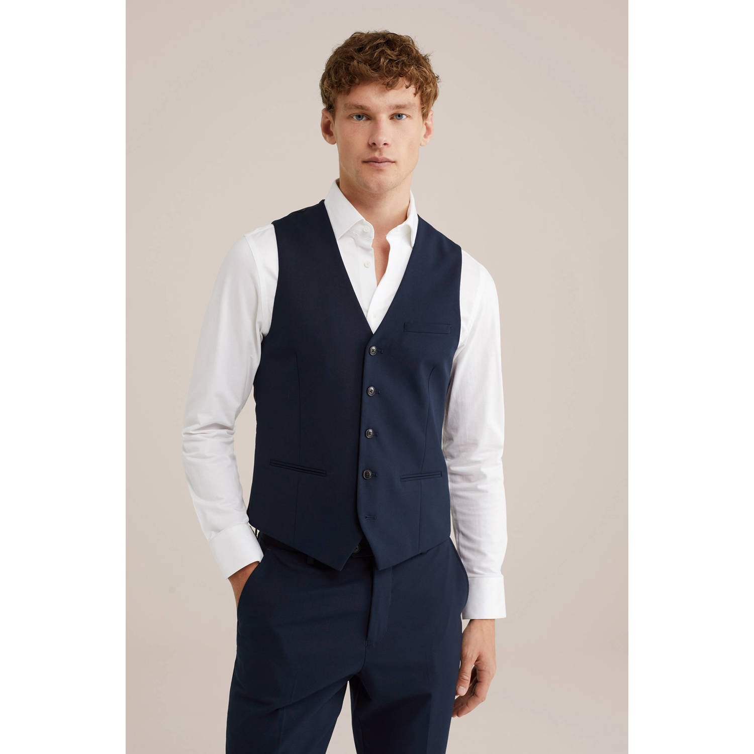 WE Fashion WE Fundamentals gilet donkerblauw