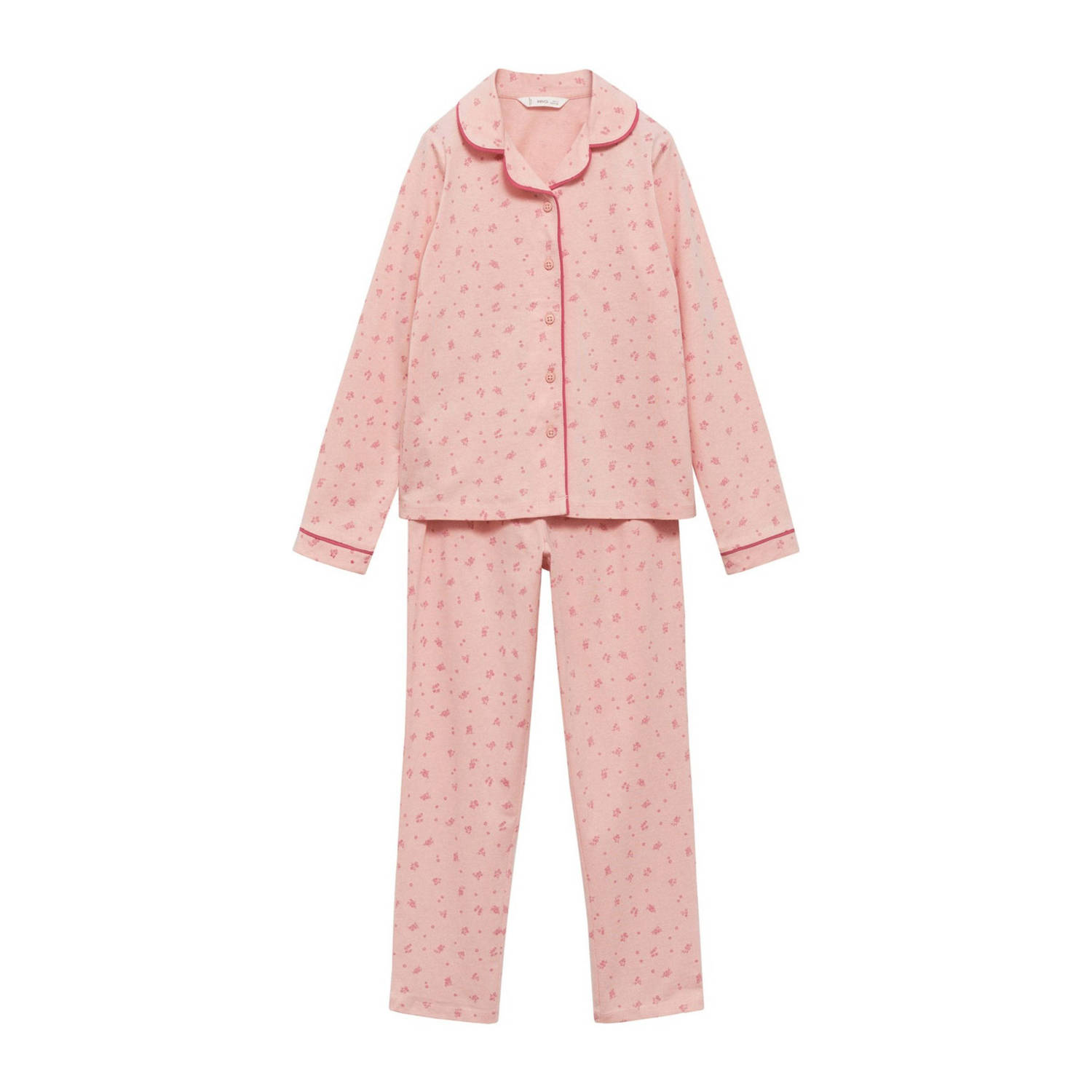 Mango Kids pyjama met all over print zalmroze