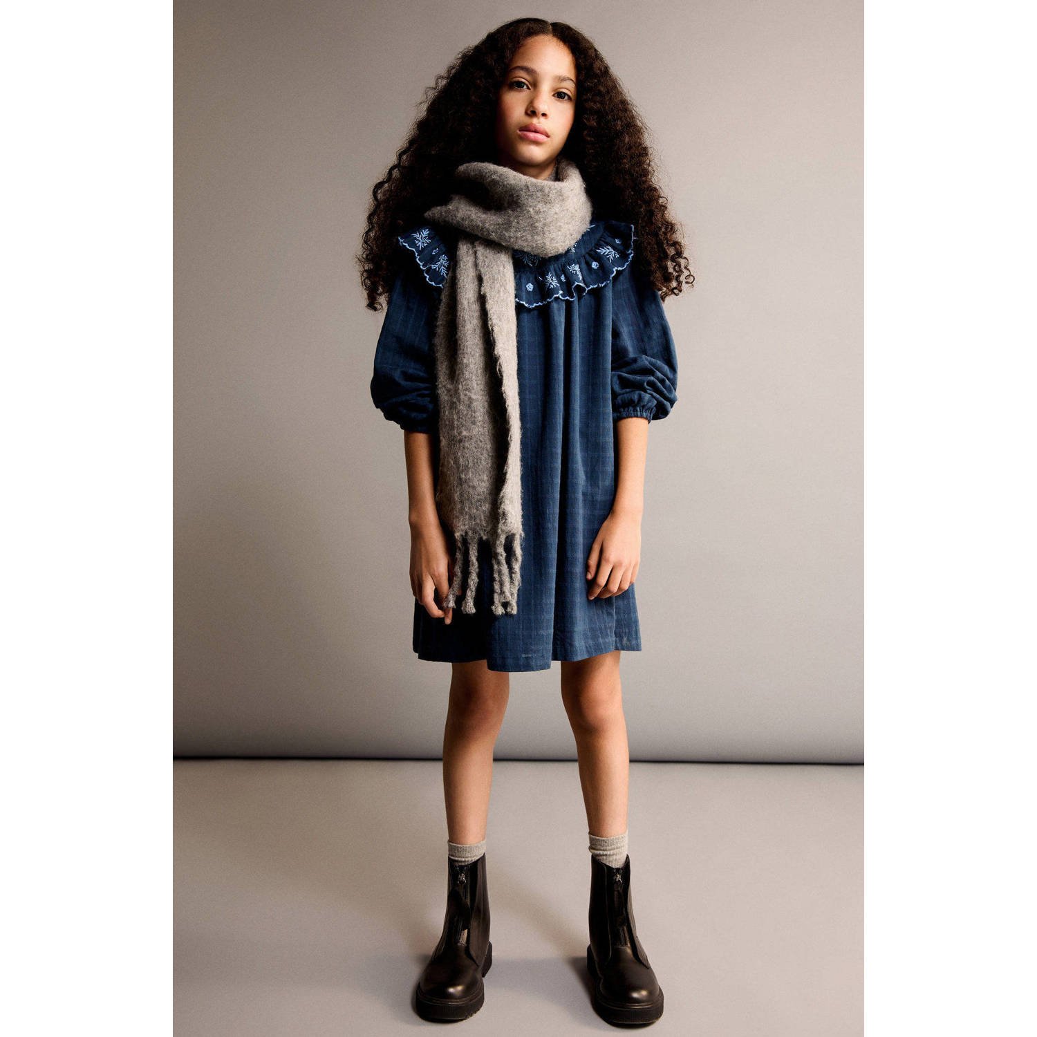 Mango Kids A-lijn jurk marine