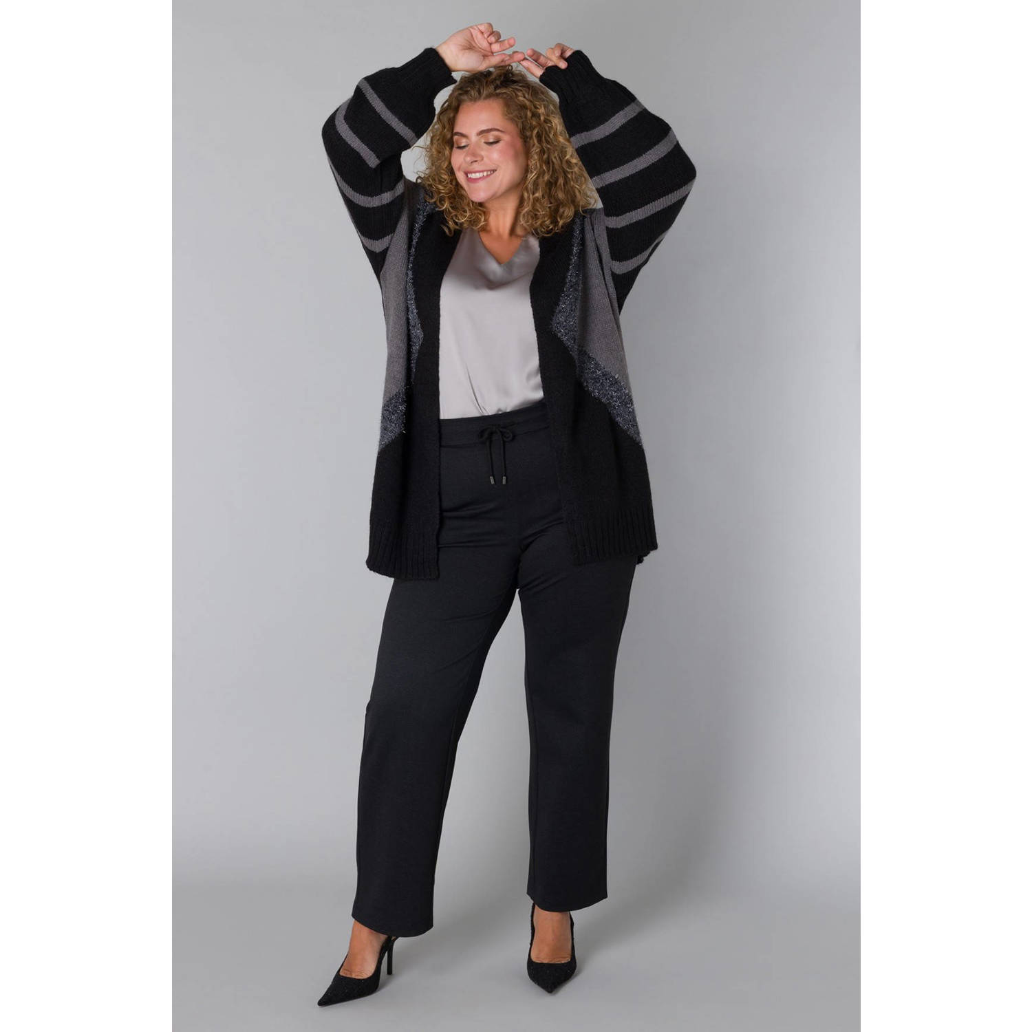 Yesta vest zwart grijs