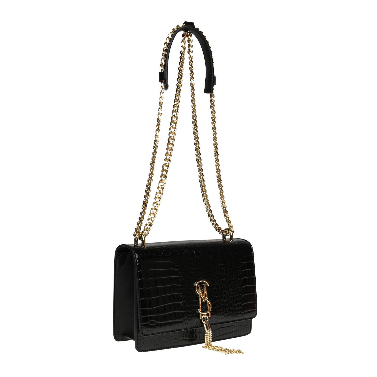 Steve Madden crossbody tas Bamara zwart goudkleurig