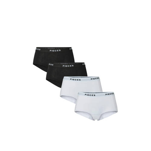 PIECES short PCLOGO (set van 4) zwart/wit afbeelding