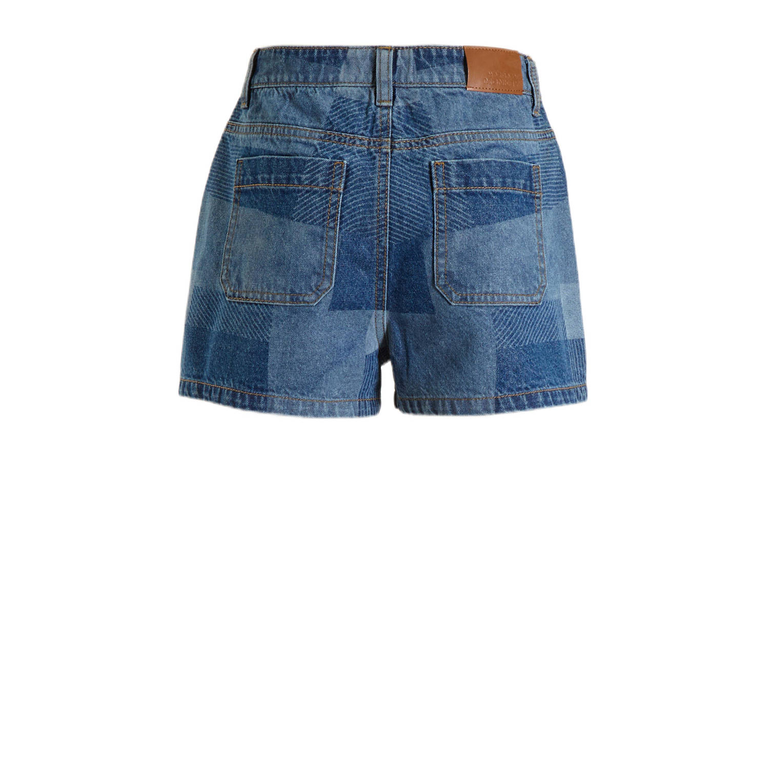 Me & My Monkey denim patchwork short Jill blauw