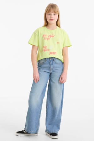 wide leg jeans blauw