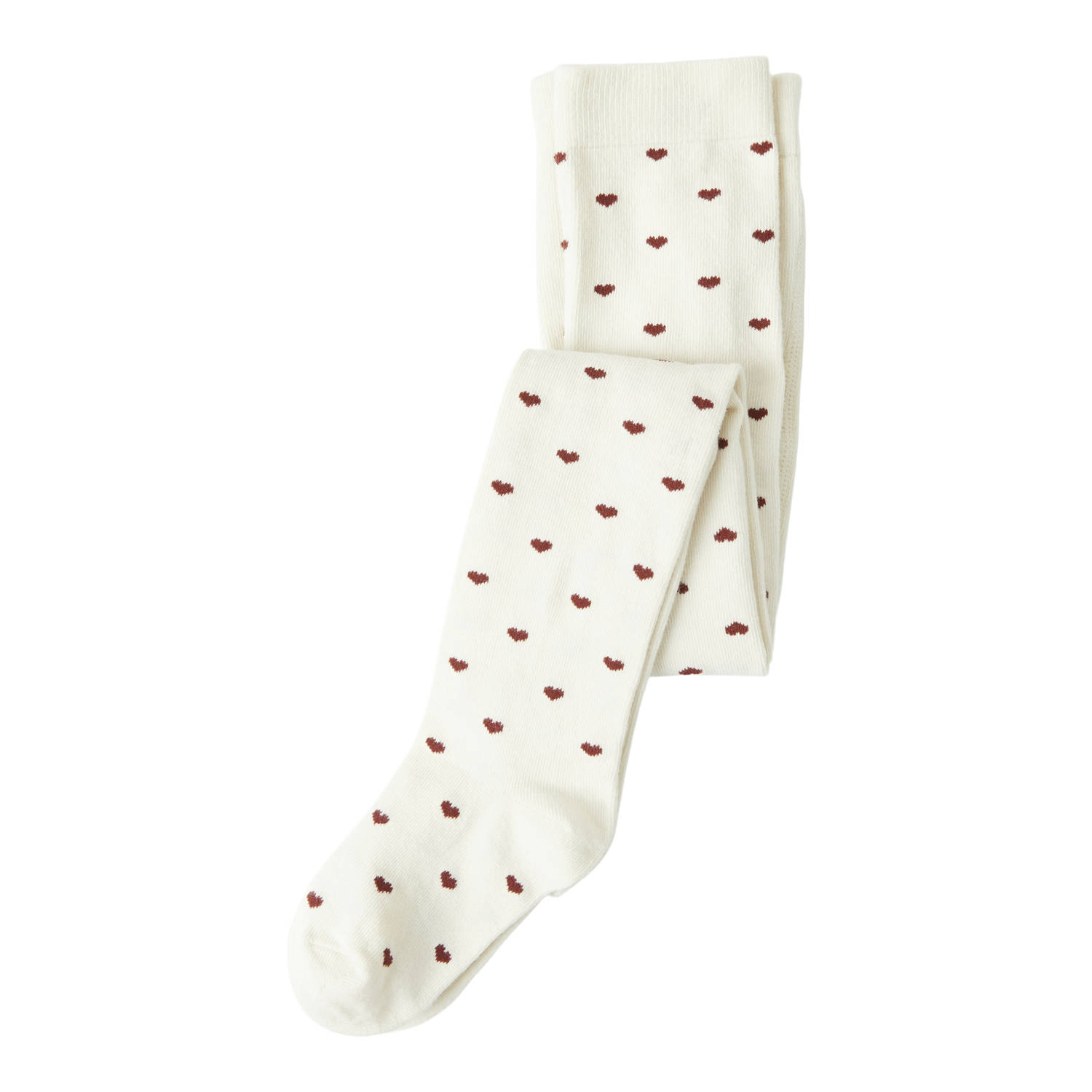 LIL' ATELIER MINI maillot met hartjesprint offwhite rood