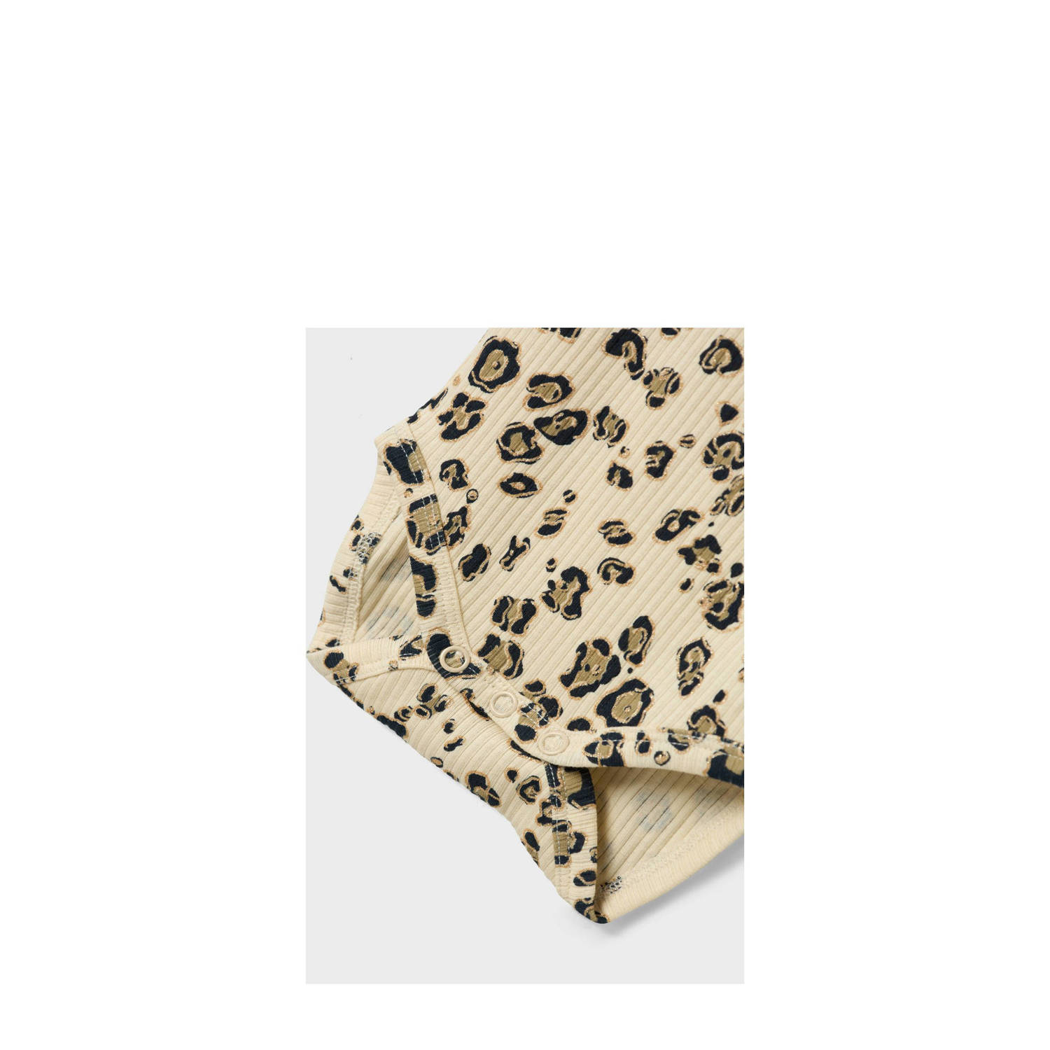 NAME IT BABY romper NBFSOLVEG ecru lichttbruin zwart