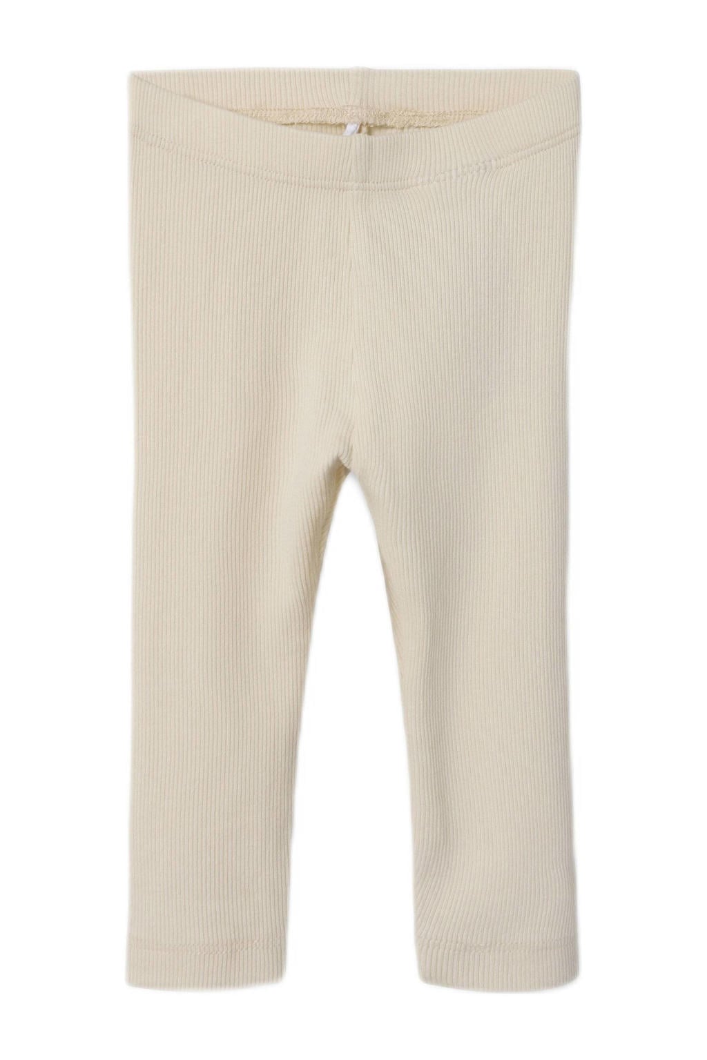 Beige NAME IT BABY baby legging offwhite van stretchkatoen met skinny fit, regular waist en effen