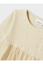 thumbnail: NAME IT BABY korte jurk glitter ecru