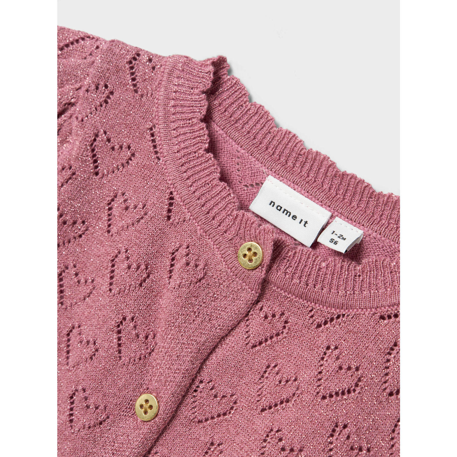 NAME IT BABY fijn gebreide trui roze