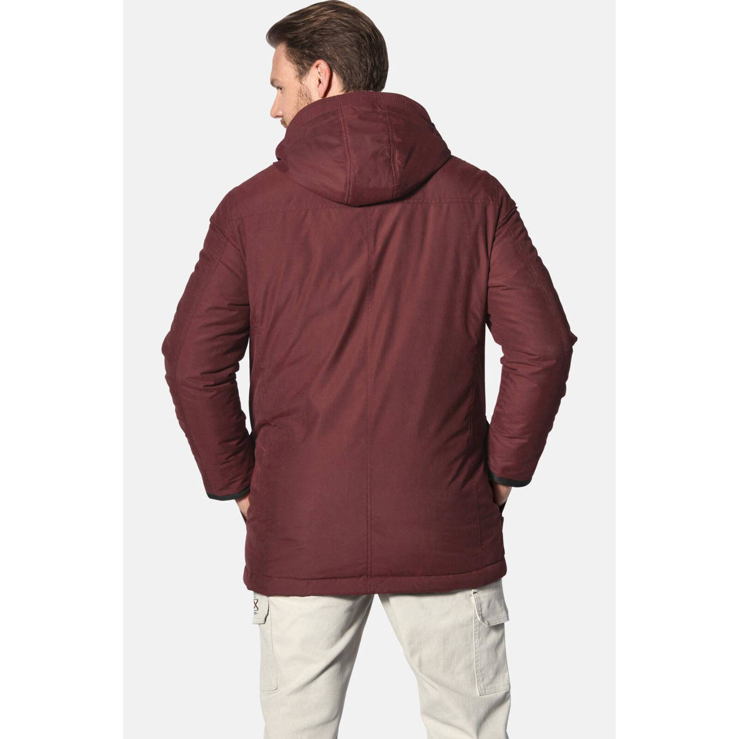Jan Vanderstorm winterjas BOTULFR Plus Size donkerrood