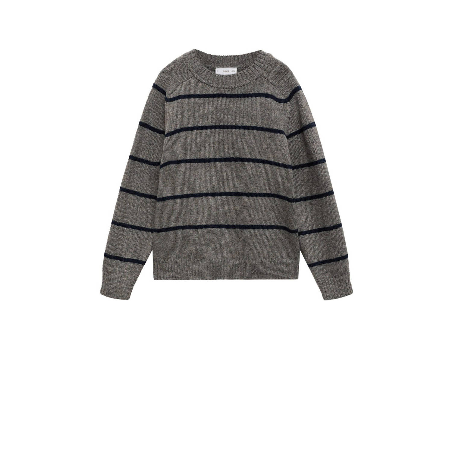 Mango Kids pullover grijs fijn gebreid