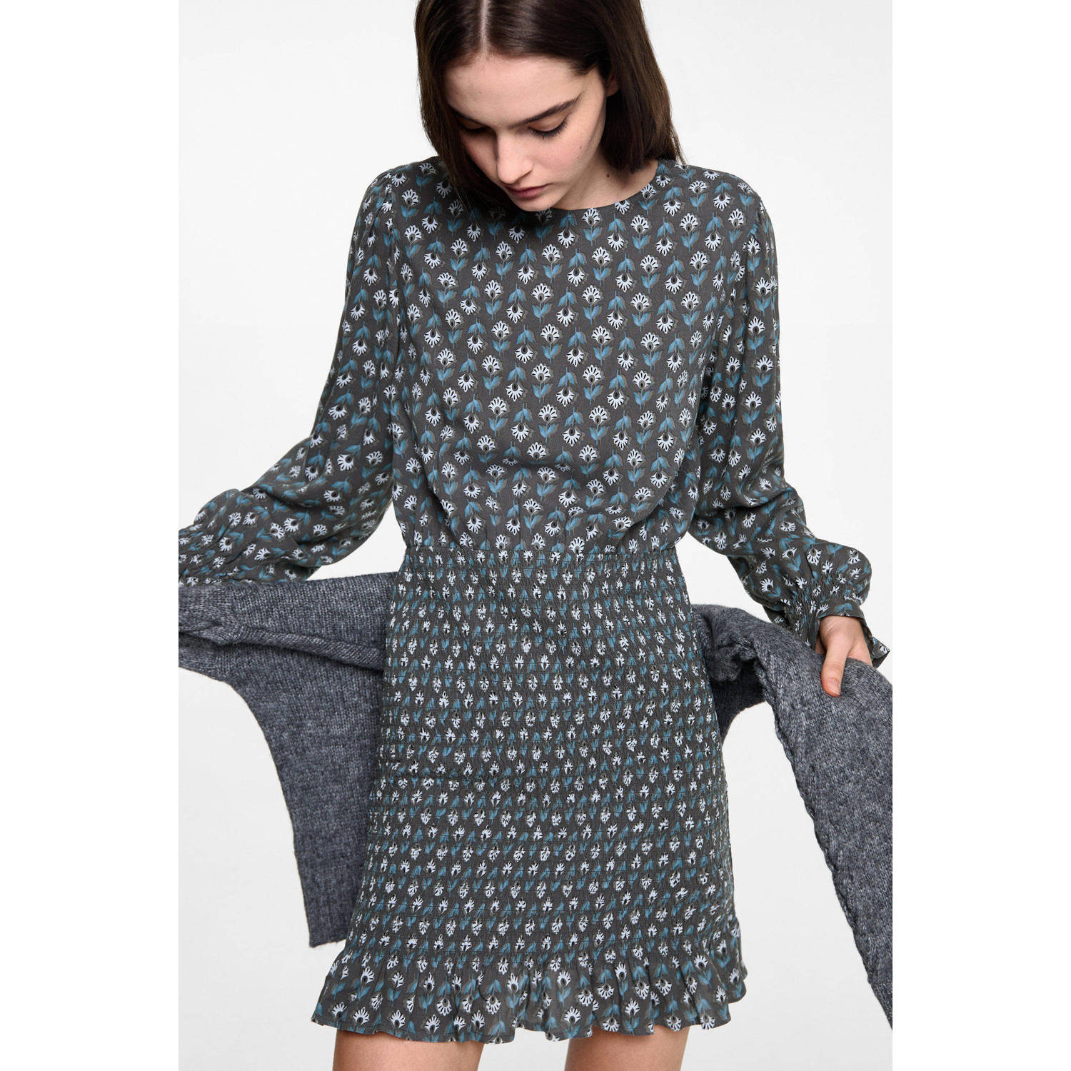 MANGO TEEN korte jurk grijs