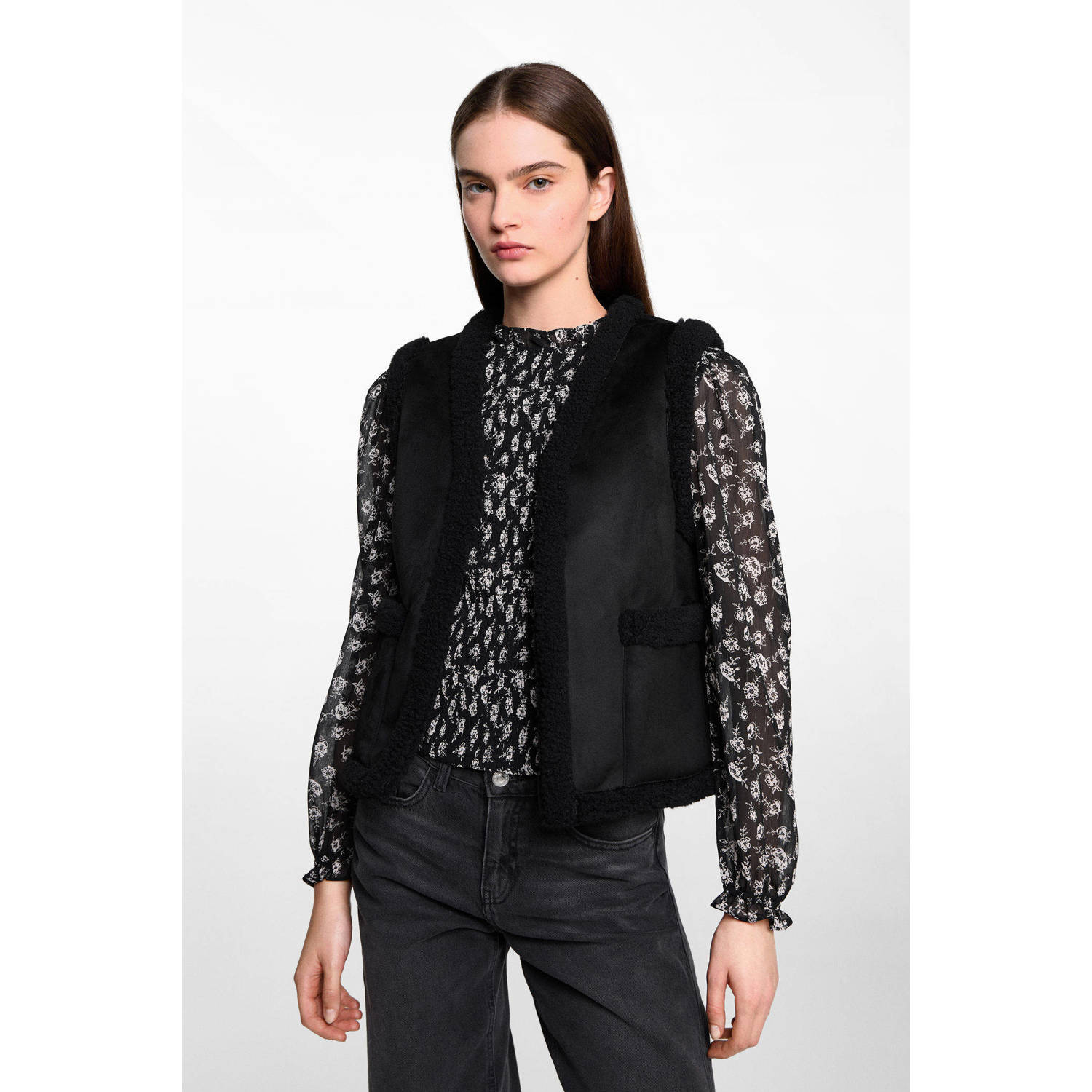 MANGO TEEN gilet zwart