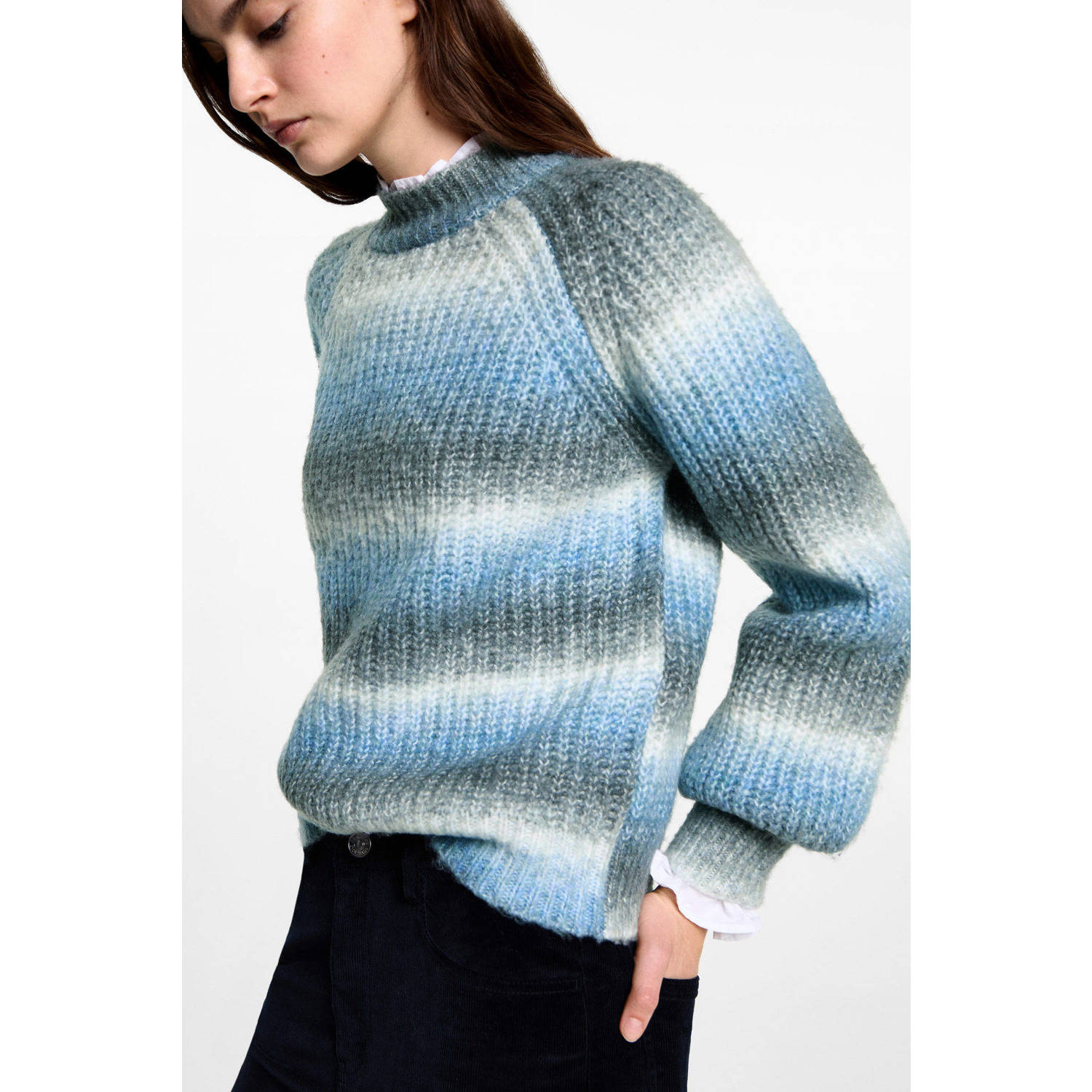 MANGO TEEN gebreide trui blauw