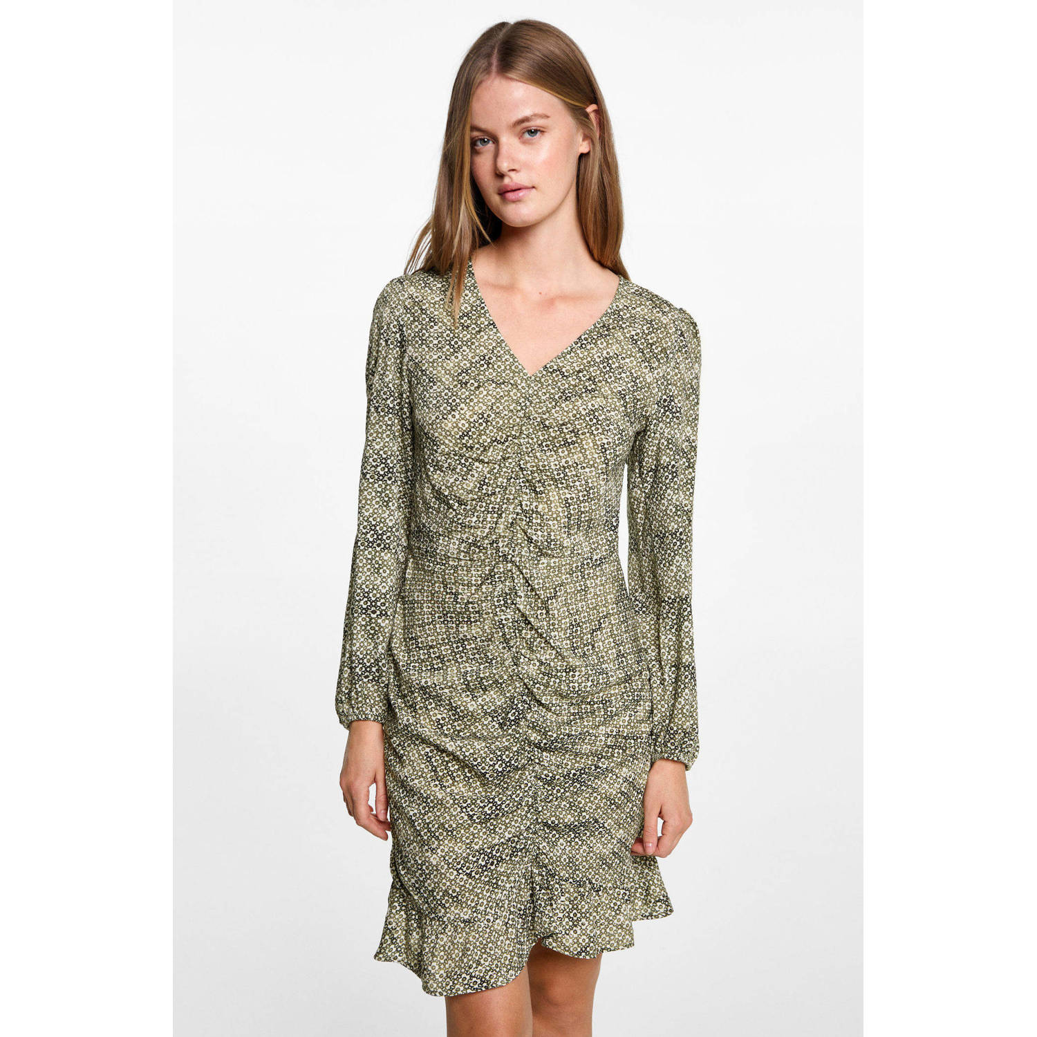 MANGO TEEN midi jurk beige