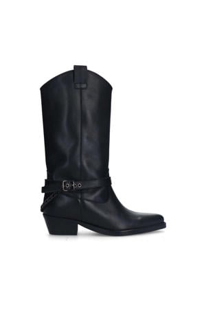 leren cowboylaarzen  zwart