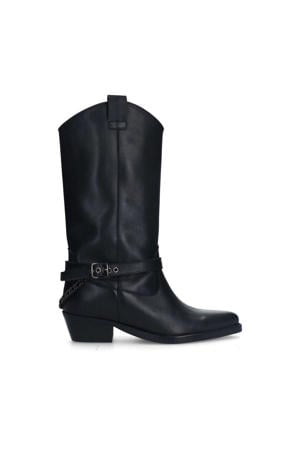 leren cowboylaarzen zwart