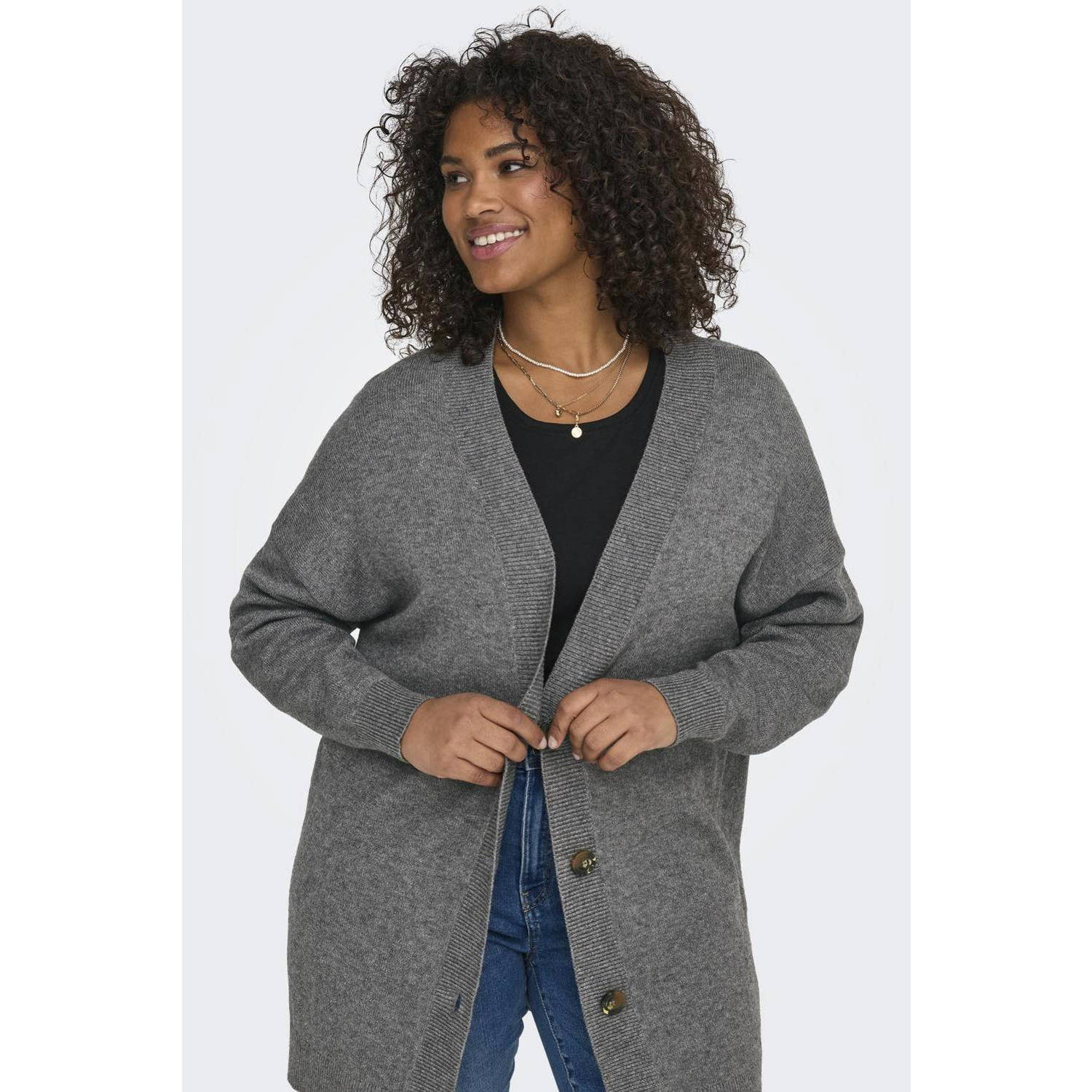 ONLY CARMAKOMA Vest CARESLY LS BUTTON CARDIGAN KNT NOOS