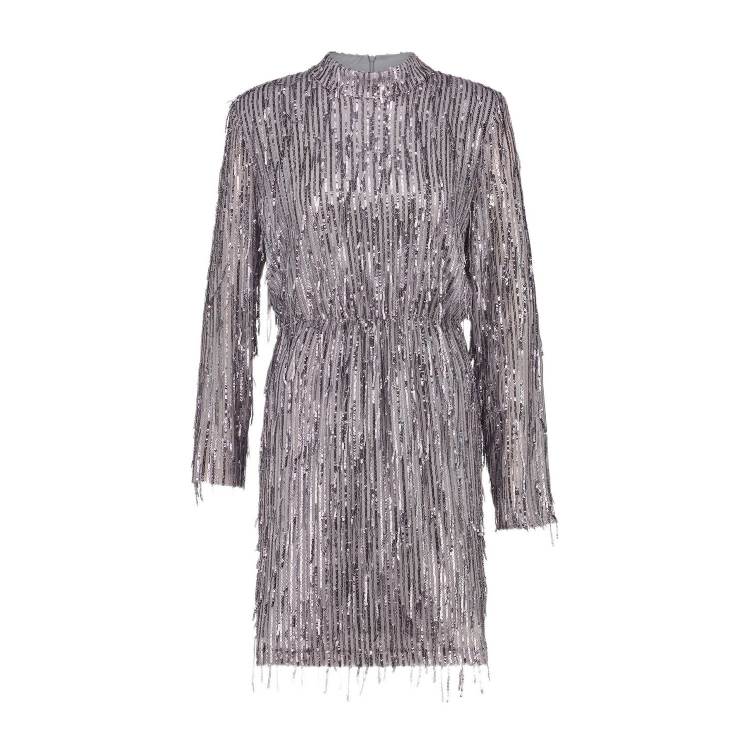 Ibana Sprankelende Grijze Pailletten Mini Jurk Gray Dames