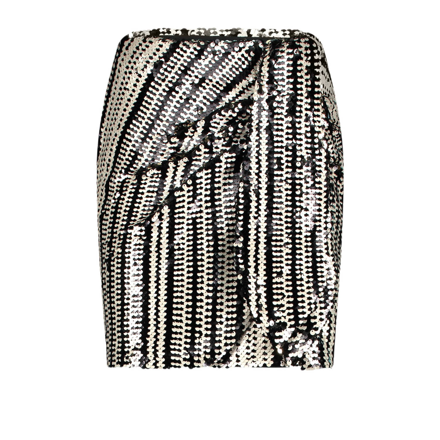Ibana Zwart en Wit Pailletten Minirok Black Dames