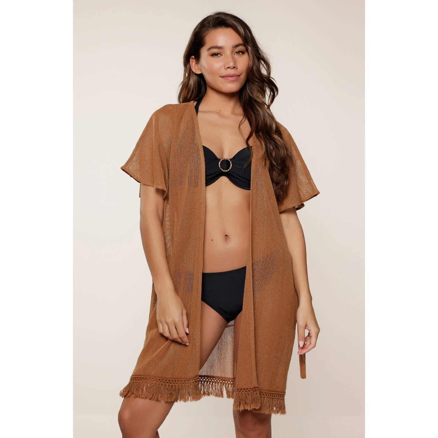 LingaDore strandtuniek met lurex bruin
