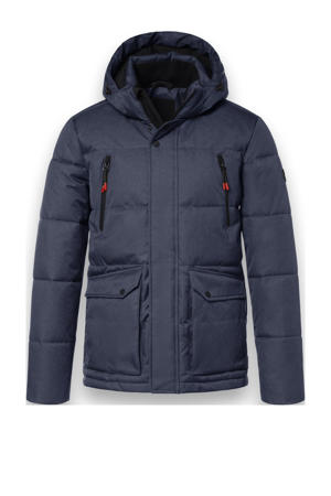 gewatteerde jas donkerblauw