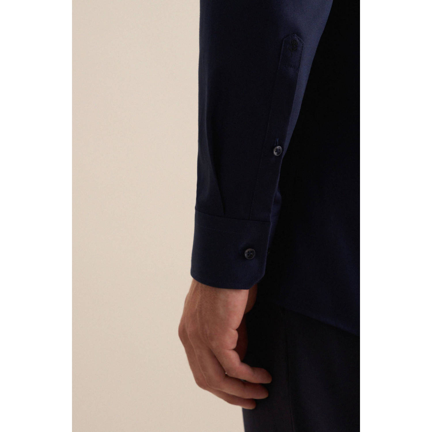 Seidensticker strijkvrij overhemd donkerblauw