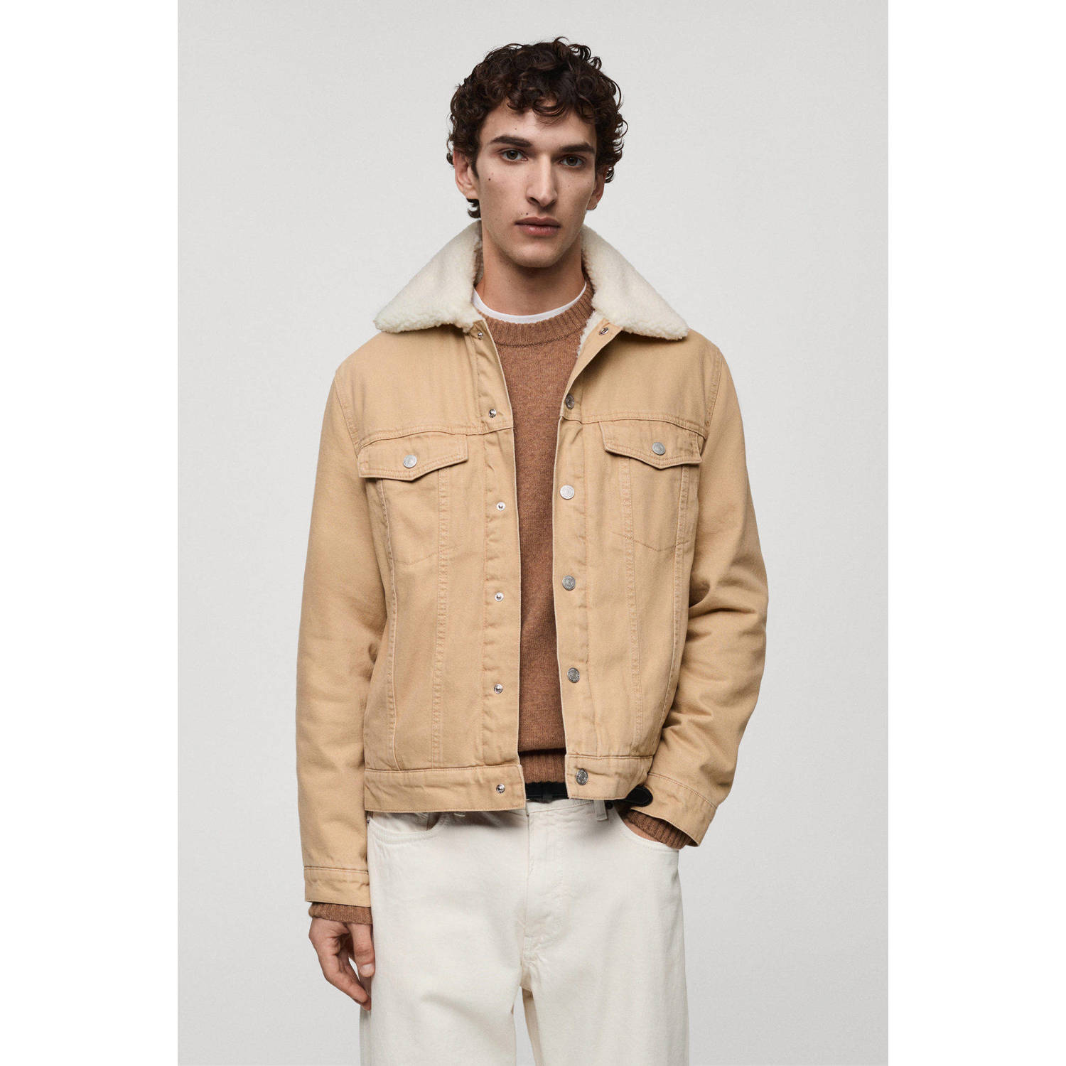 Mango Man spijkerjas beige
