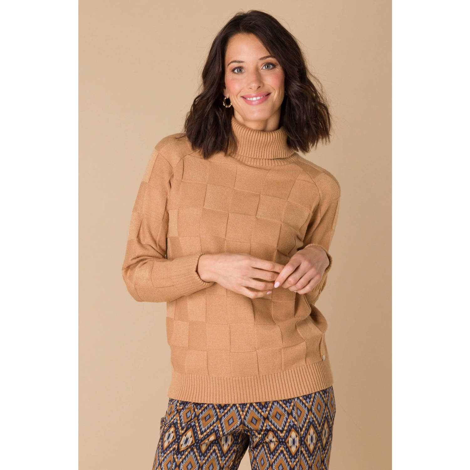 Ivy Beau gebreide trui camel