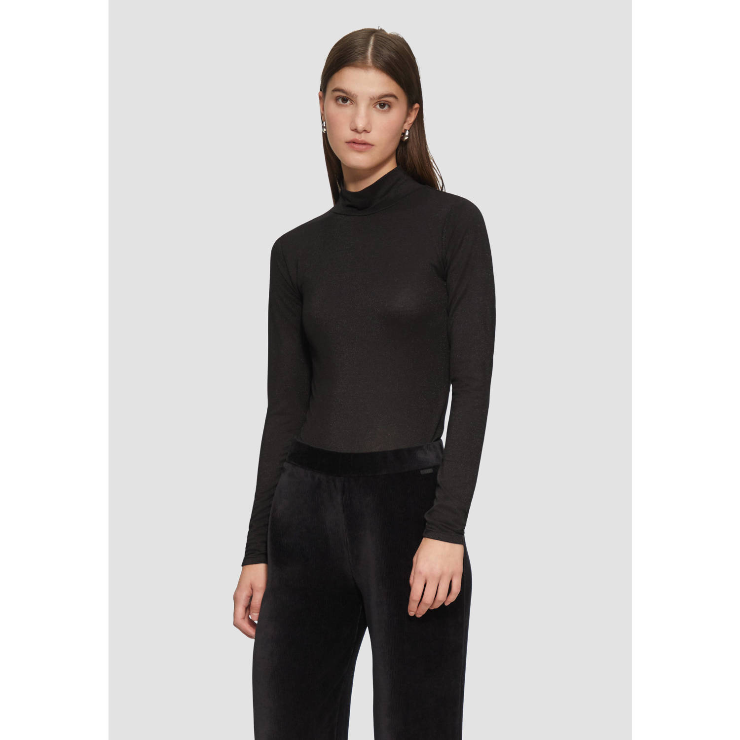 QS Shirt met lange mouwen en opstaande kraag