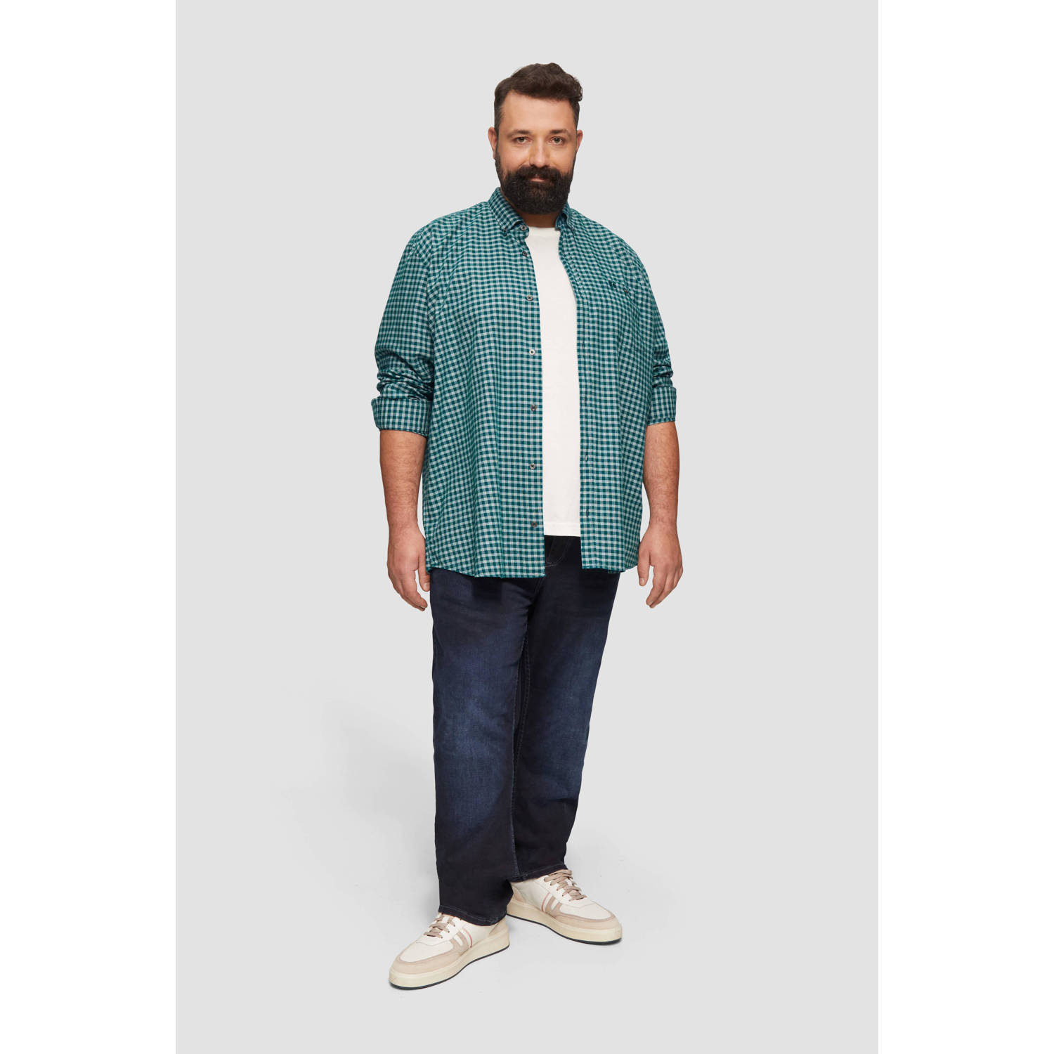 s.Oliver Big Size casual overhemd petrol