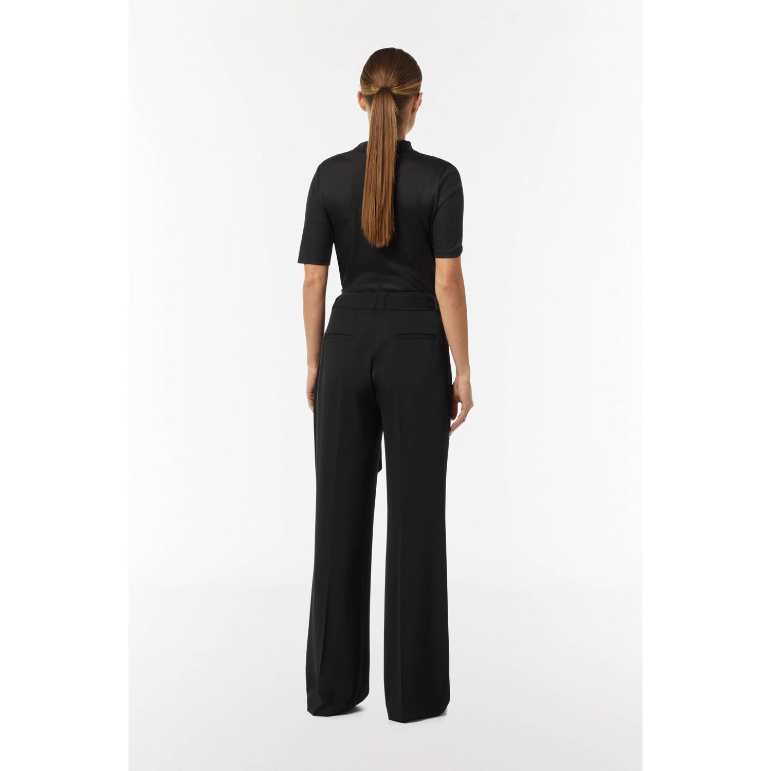 comma wide leg pantalon zwart