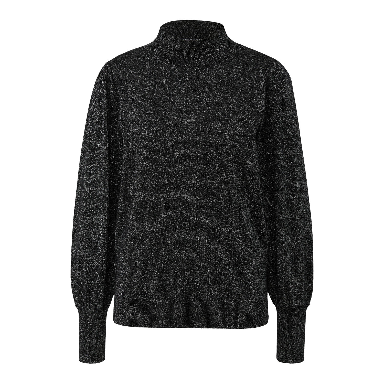 Q S designed by Gebreide trui met puffarm en glinsterend effect