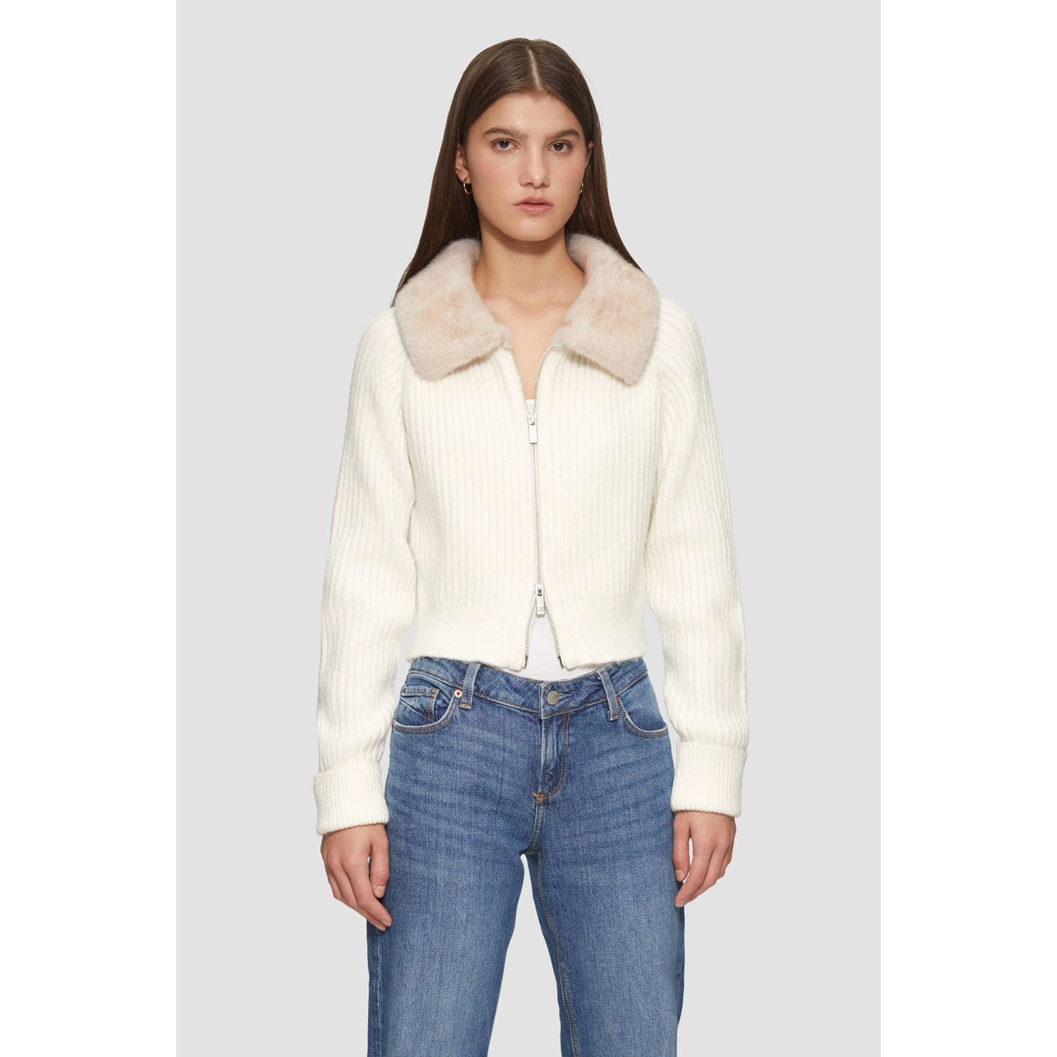 Q S by s.Oliver gebreid vest ecru