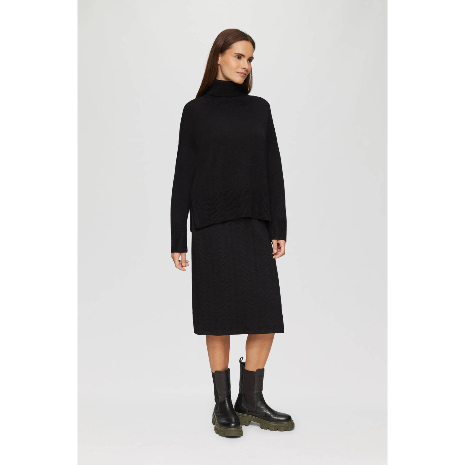 S.Oliver midi rok zwart